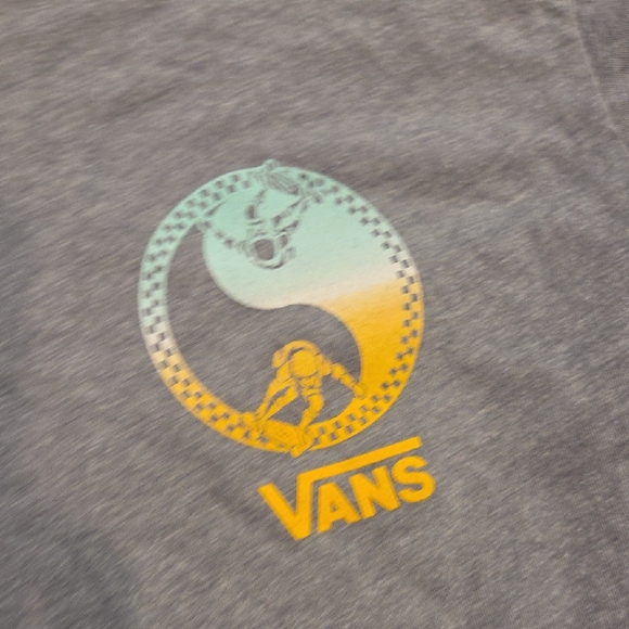 Vans Gray Tee with Teal and Yellow Logo - Picture 5 of 5